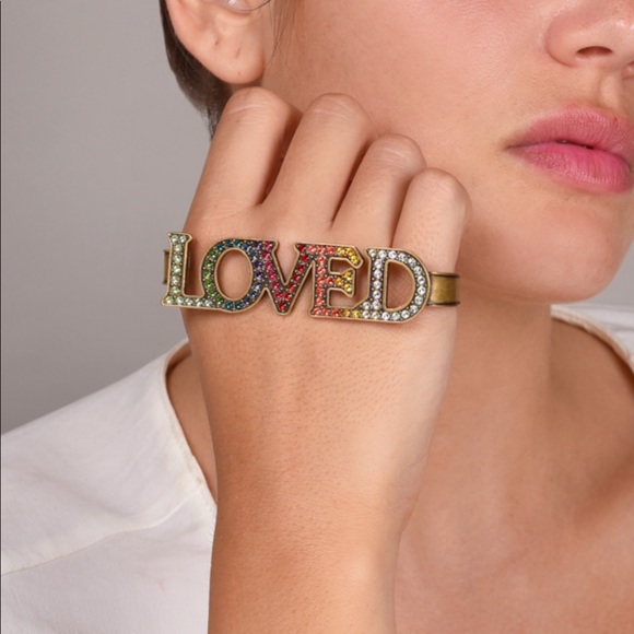 Gucci Jewelry - GUCCI “LOVED” crystal palm cuff. New